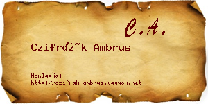 Czifrák Ambrus névjegykártya